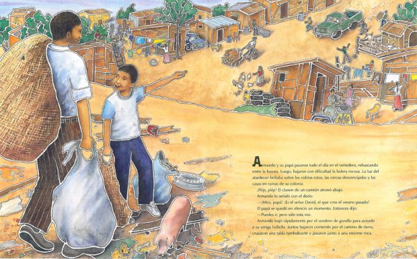 Interior spread #3 for Armando y la escuela de lona azul by Edith Hope Fine; Judith Josephson and Hernán Sosa