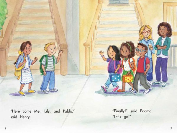 Interior spread #2 for The Buddy Bench (Confetti Kids #8) by Gwendolyn Hooks and Shirley Ng-Benitez