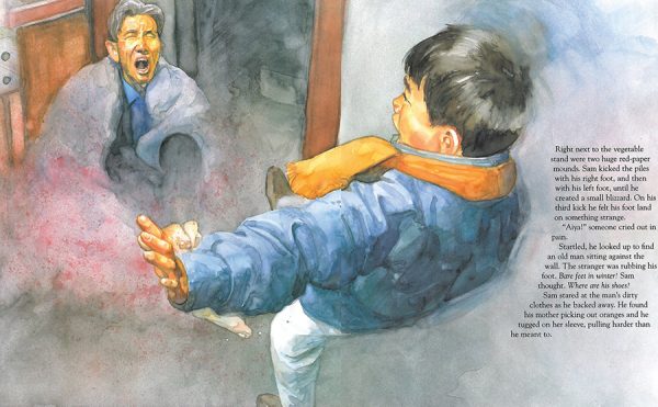 Interior spread #3 for Sam and the Lucky Money by Karen Chinn and Cornelius Van Wright; Ying-Hwa Hu