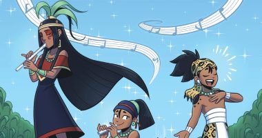 Front cover for Los héroes gemelos y la magia de la canción (Leyendas de la serpiente emplumada #2) by David Bowles; David Bowles