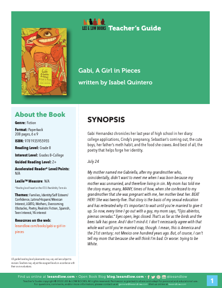 Cover of Gabi, A Girl in Pieces Teacher's Guide