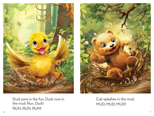 Interior spread #2 for Duck and Cub (Drumbeat Decodable Book Collection #1) by Sandra Samatte and Julian Grafenauer