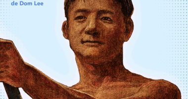 Front cover for La historia del clavadista olímpico Sammy Lee (The Story of Olympic Diver Sammy Lee) by Paula Yoo; Claudia Oemer and Dom Lee