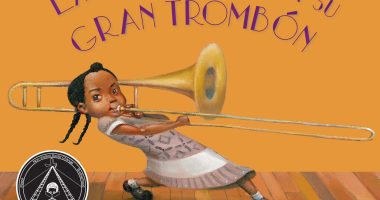 Front covernull for La pequeña Melba y su gran trombón by Katheryn Russell-Brown and Frank Morrison