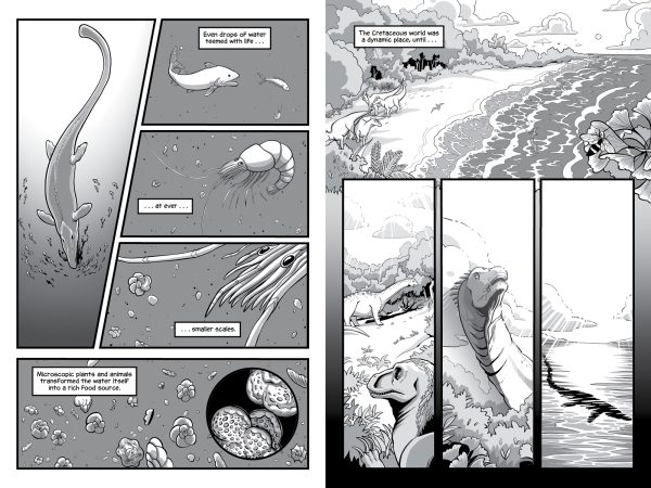 Interior spread #5 for The Doomsday Detectives by Cindy Jenson-Elliott and Theo Nicole Lorenz